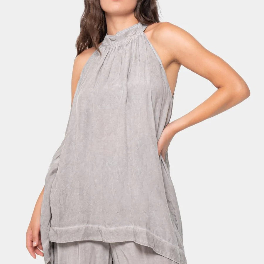 Tali™ Silky Hi-Low Halter Blouse